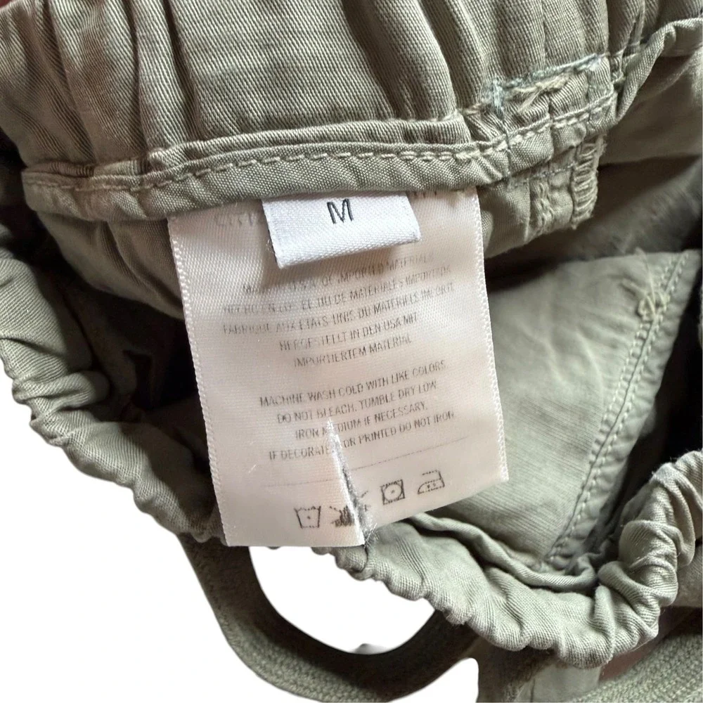 CITIZENS OF HUMANITY Aurora Wide Leg Pants Green Cotton Flax Women's Size Medium
